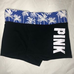 PINK Victoria Secret Yoga Shorts M/M Palm Trees